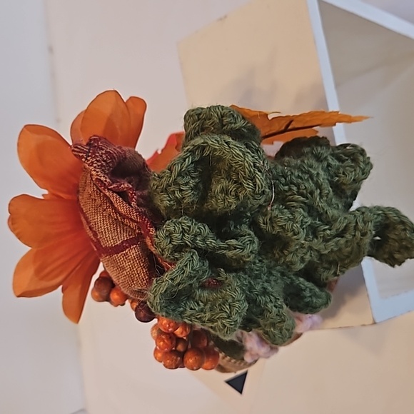 Hand Crafted crochet farmhouse fall decor harvest faux pumpkins upcycled holiday - Picture 13 of 16